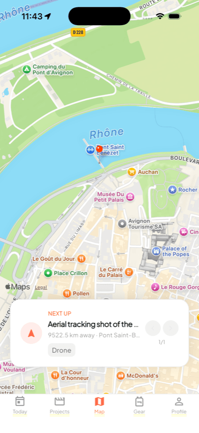 Map view with location-based reminders